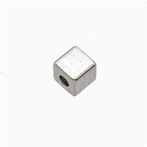 Copper Cube Beads Platinum Plated, approx 5x5x5mm