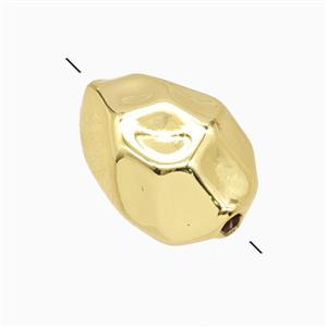 Copper Polyhedron Beads Gold Plated, approx 12-16mm