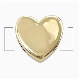 Copper Heart Beads Flat Hole Gold Plated, approx 18mm, 4-8mm hole