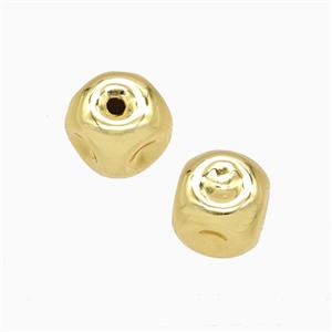 Copper Cube Beads Gold Plated, approx 8.5mm
