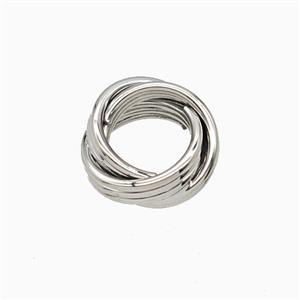 Copper Ring Beads Platinum Plated, approx 15mm