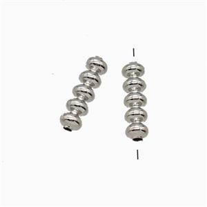 Copper Beads Platinum Plated, approx 3x10mm