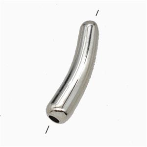 Copper Tube Beads Curving Platinum Plated, approx 5-21mm