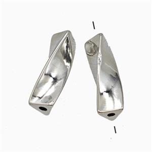 Copper Twist Beads Platinum Plated, approx 5-17mm