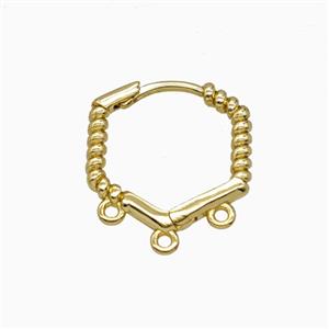 Copper Hoop Earrings Gold Plated, approx 16mm