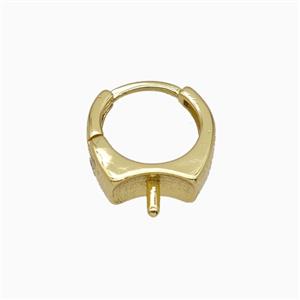 Copper Hoop Earrings With Bail Gold Plated, approx 12-14mm