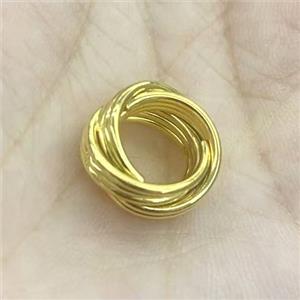 Copper Ring Beads Gold Plated, approx 15mm
