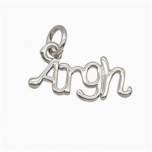 Copper Argh Pendant Letter Platinum Plated, approx 6-16mm