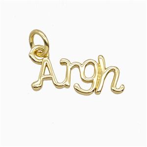 Copper Argh Pendant Letter Gold Plated, approx 6-16mm