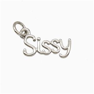 Copper Letter Sissy Pendant Platinum Plated, approx 6-16mm
