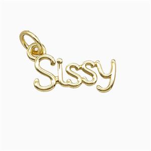 Copper Letter Sissy Pendant Gold Plated, approx 6-16mm