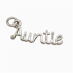 Copper Letter Auntie Pendant Platinum Plated, approx 6-20mm