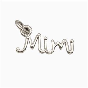 Copper Letter Mimi Pendant Platinum Plated, approx 6-16mm