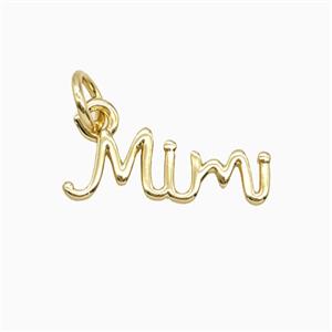 Copper Letter Mimi Pendant Gold Plated, approx 6-16mm