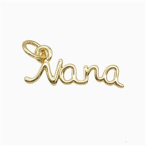 Copper Letter Nana Pendant Gold Plated, approx 6-18mm