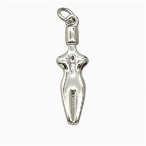 Female Body Charms Copper Pendant Platinum Plated, approx 8-18mm