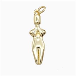 Female Body Charms Copper Pendant Gold Plated, approx 8-18mm