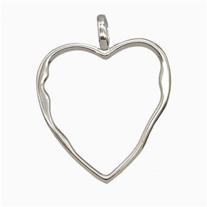 Copper Heart Pendant Platinum Plated, approx 30mm