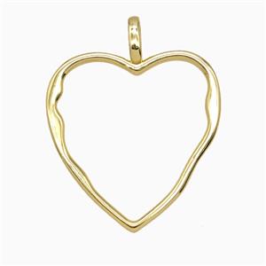 Copper Heart Pendant Gold Plated, approx 30mm