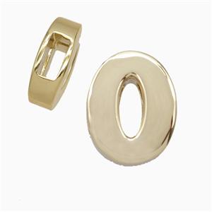 Copper Letter-O Beads Flat Hole Gold Plated, approx 14-17mm, 4-8mm hole