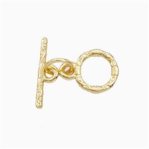 Copper Toggle Clasp Gold Plated, approx 12mm, 8m dia