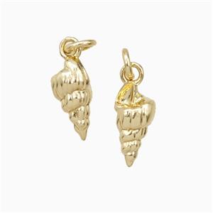 Conch Charms Copper Shell Pendant Gold Plated, approx 5-10mm