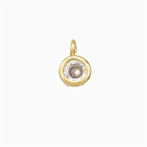 Copper Pendant Pave Zirconia Gold Plated, approx 4mm