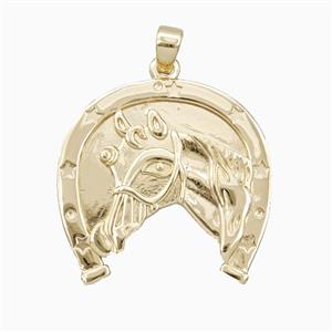 Copper Horse Pendant Gold Plated, approx 30mm