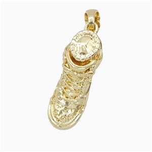 Running Shoes Charms Copper Pendant Sports Gold Plated, approx 12-25mm
