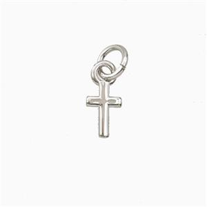 Copper Cross Pendant Platinum Plated, approx 4-6mm