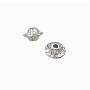 Flying Saucer Charms Copper Beads Platinum Plated, approx 4x6mm