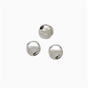 Copper Round Beads Platinum Plated, approx 4mm