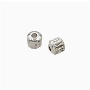 Copper Tube Beads Platinum Plated, approx 5mm