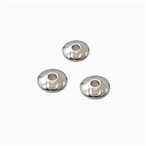 Copper Flying Saucer Beads Platinum Plated, approx 6mm