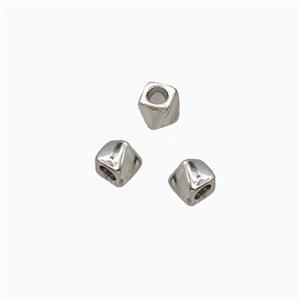 Copper Twist Beads Platinum Plated, approx 3.5mm