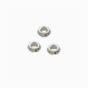 Copper Rondelle Beads Platinum Plated, approx 3.5mm