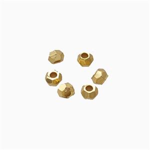 Copper Polyhedron Beads Gold Plated, approx 3mm