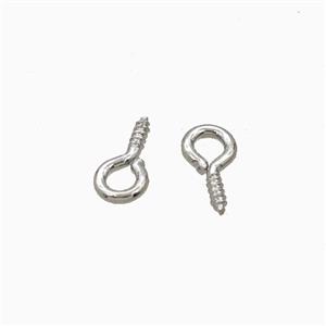 Copper Screw Eye Pin Platinum Plated, approx 4-8mm
