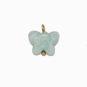 Green Amazonite Butterfly Pendant, approx 8-10mm