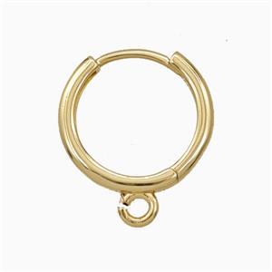 Copper Hoop Earrings Gold Plated, approx 17mm dia