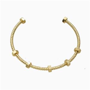 Copper Open Cuff Bangle Gold Plated, approx 5mm, 50-55mm dia