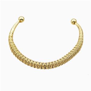 Copper Open Cuff Bangle Gold Plated, approx 4-7mm, 60-70mm dia