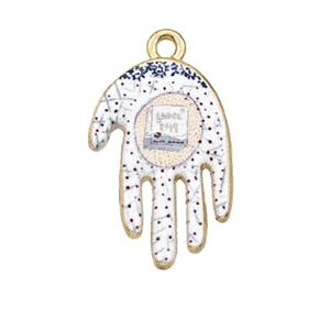 Alloy Hamsahand Pendant Painted Gold Plated, approx 15-17mm