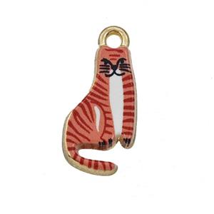 Alloy Cat Pendant Painted Gold Plated, approx 10-18mm