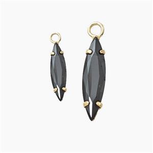 Copper Pendant Pave Zircon, Gold Plated, approx 4x15mm