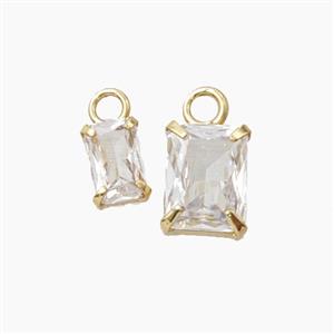 Copper Pendant Pave Zircon, Gold Plated, approx 6x8mm