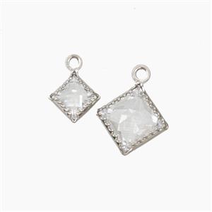 Copper Pendant Pave Zircon, Gold Plated, approx 7-9mm