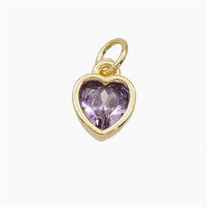 Copper Pendant Pave Zircon, Gold Plated, approx 7.5mm
