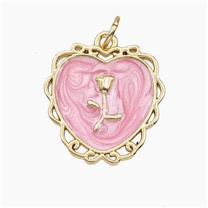 Copper Pendant Pave Zircon, Gold Plated, approx 17mm