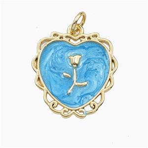 Copper Pendant Pave Zircon, Gold Plated, approx 17mm